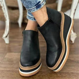 Womens Retro Wedge Boots