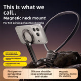Magnetic Neck Hanging Phone Holder with Anti-Shake Strap