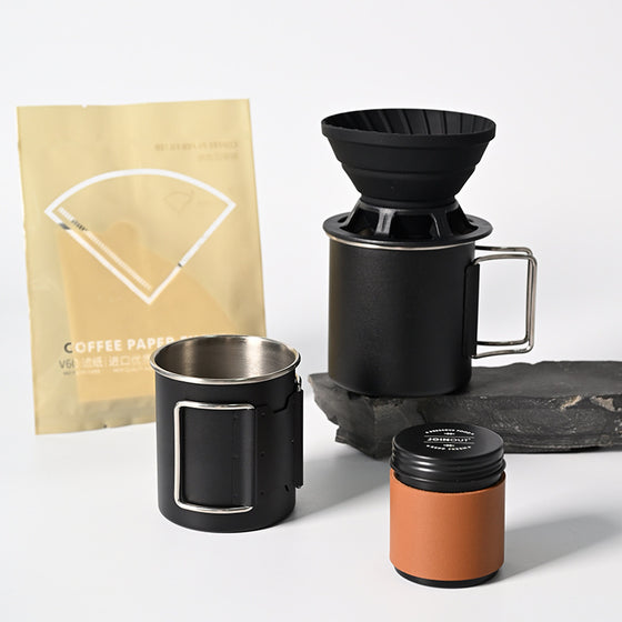 Portable Hand-Brewed Coffee Set with Silicone Filter Cup Camping & Hiking product image 1