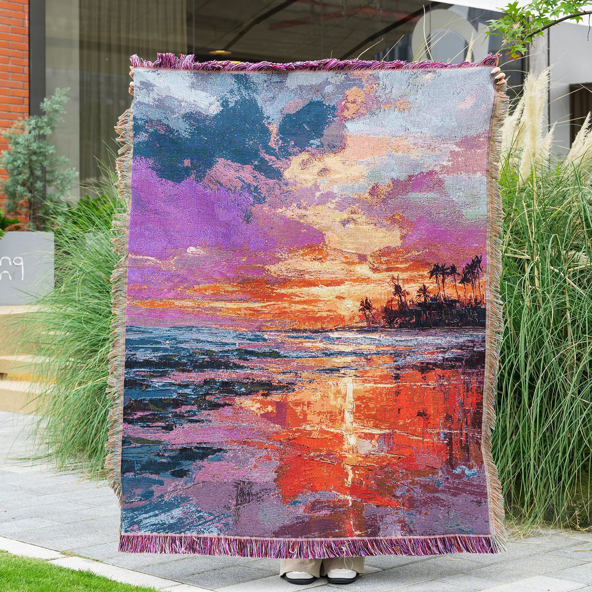 Jacquard Camping Blanket Sofa Throw