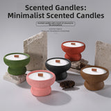Decorative Cement Candle Cup with Volcanic Stone Base