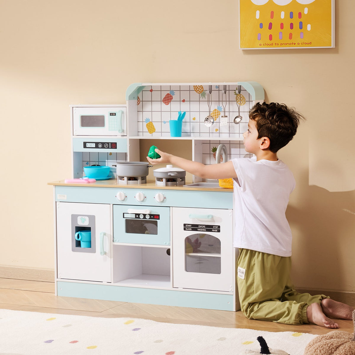 Kids kitchen playset full front view