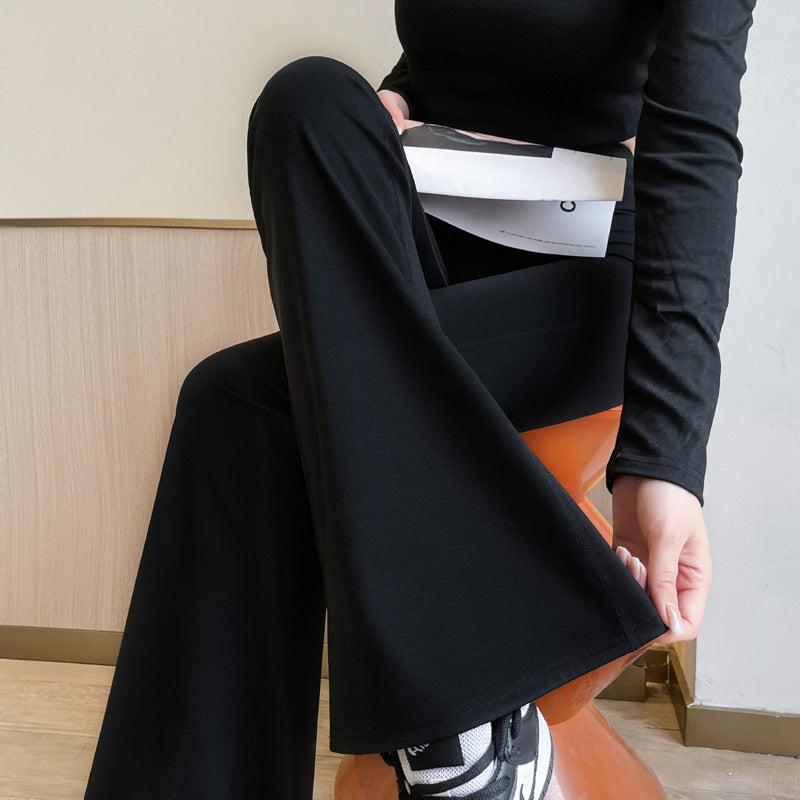 Women's High Waist Micro Flared Pants Slimming Spring Autumn Long Trousers