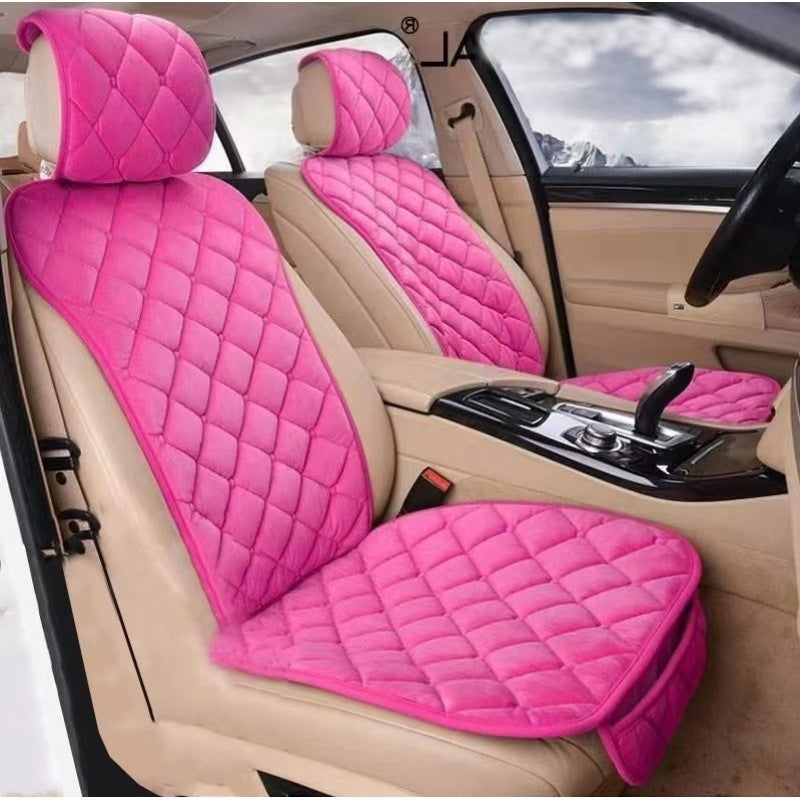 Winter Car Plush Seat Cushion with Lumbar Support