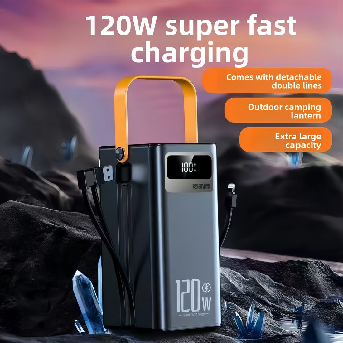 Outdoor solar super-fast charging portable battery