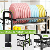 3 tier dish drainer rack side view
