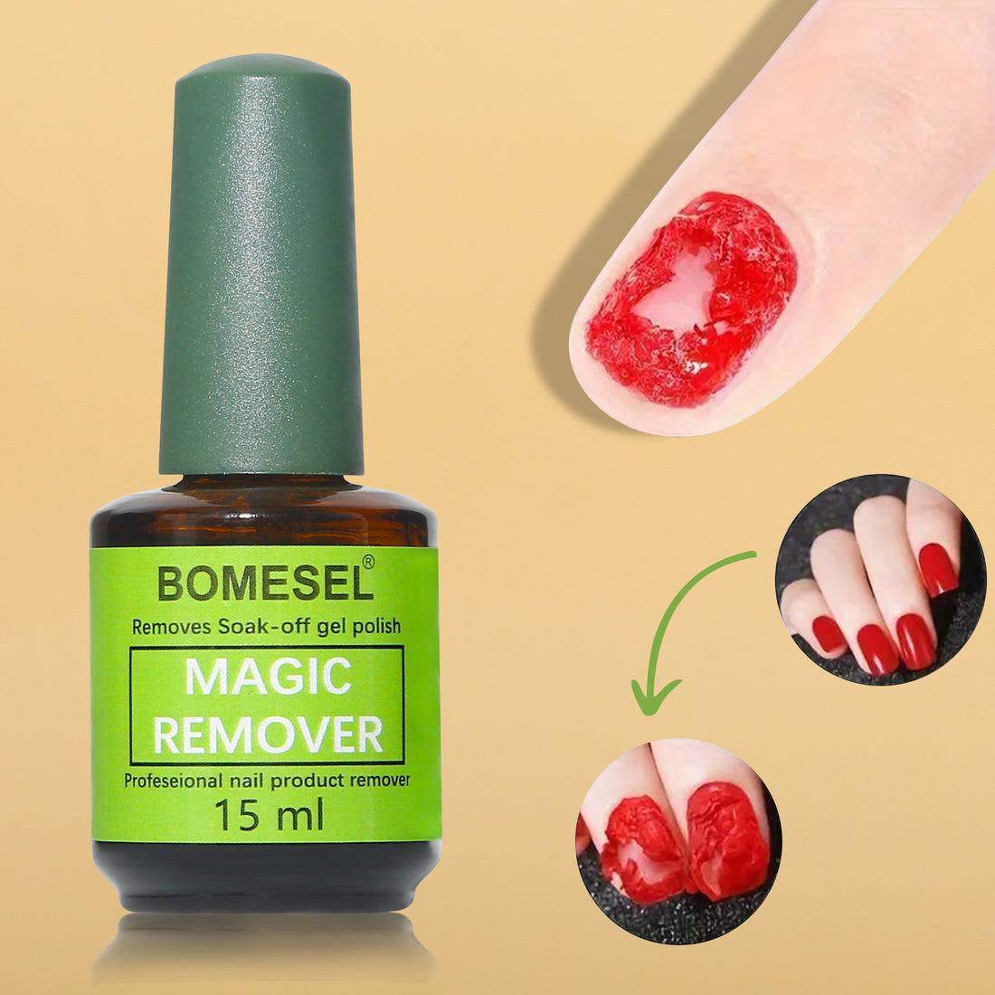 Glitter nail remover gel
