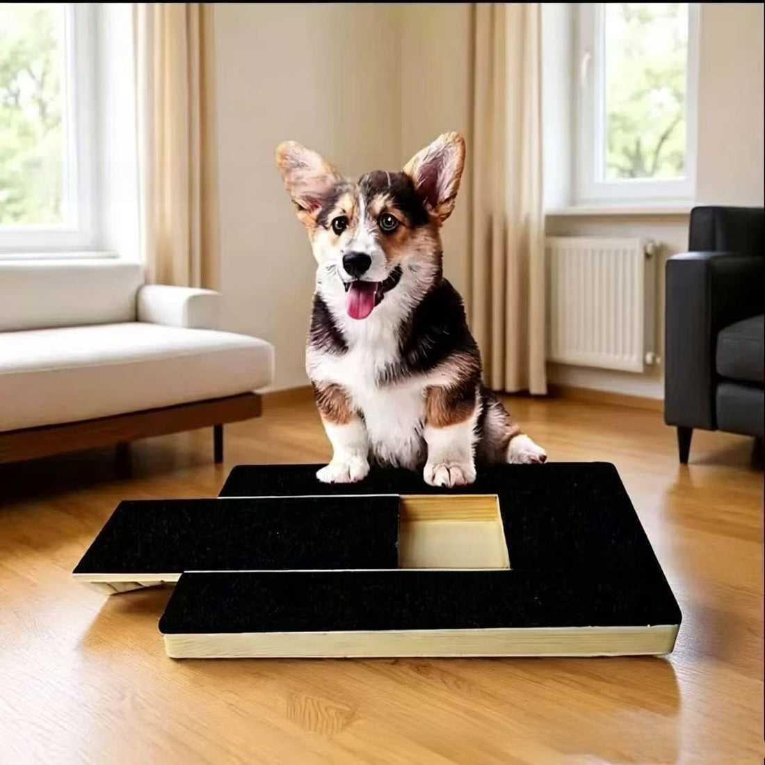 Wooden dog scratching pad for household use
