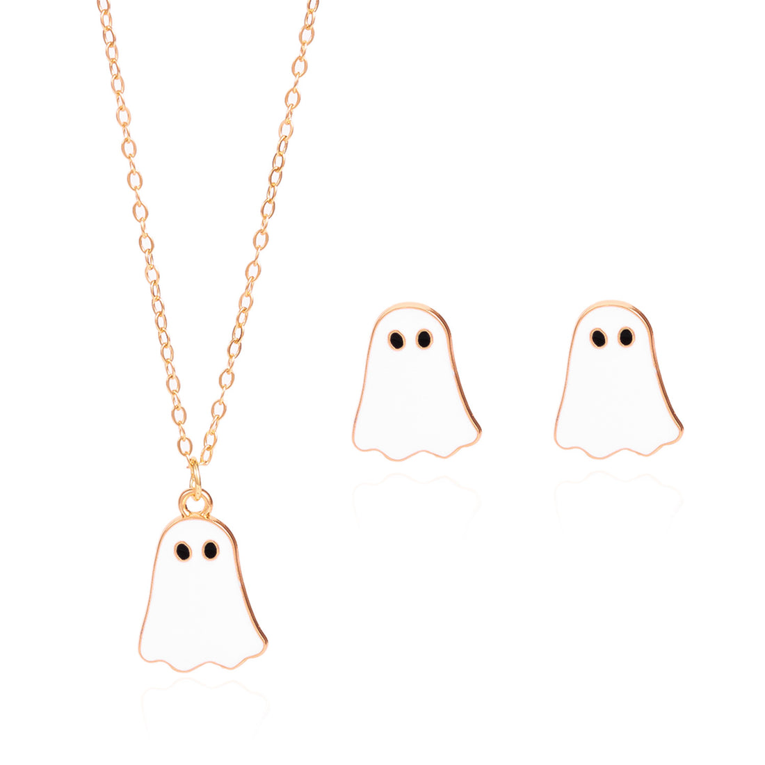 Halloween Ghost Necklace Earrings