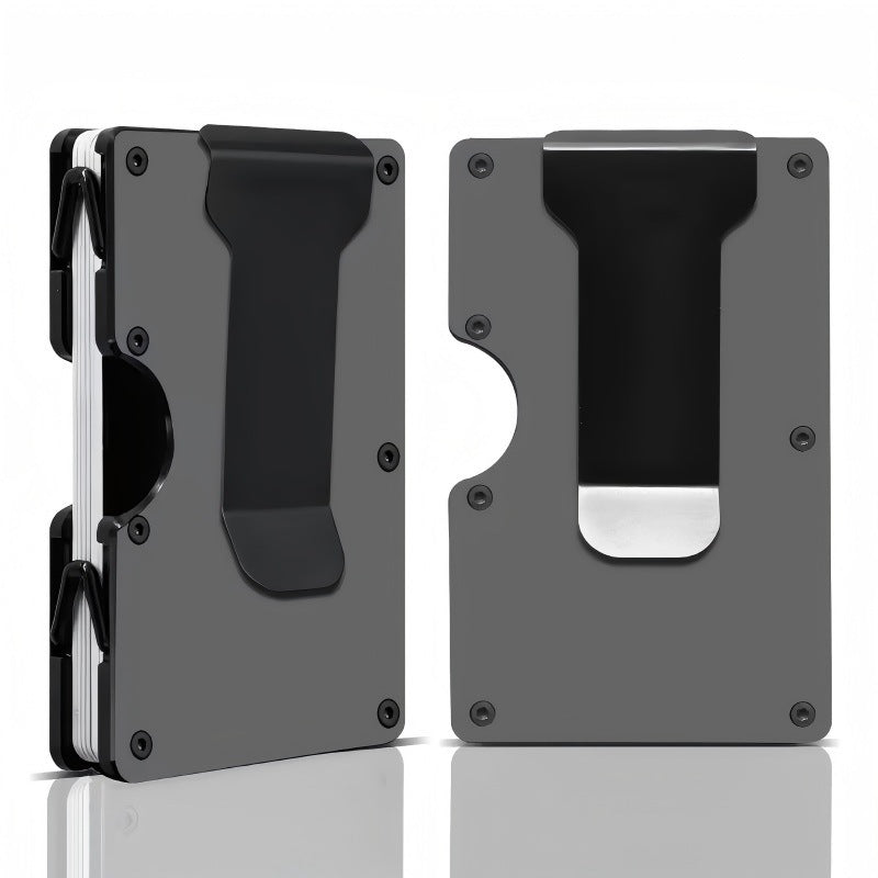 Creative Aluminum Alloy RFID Blocking Card Holder Large Capacity Anti-Theft Metal Wallet