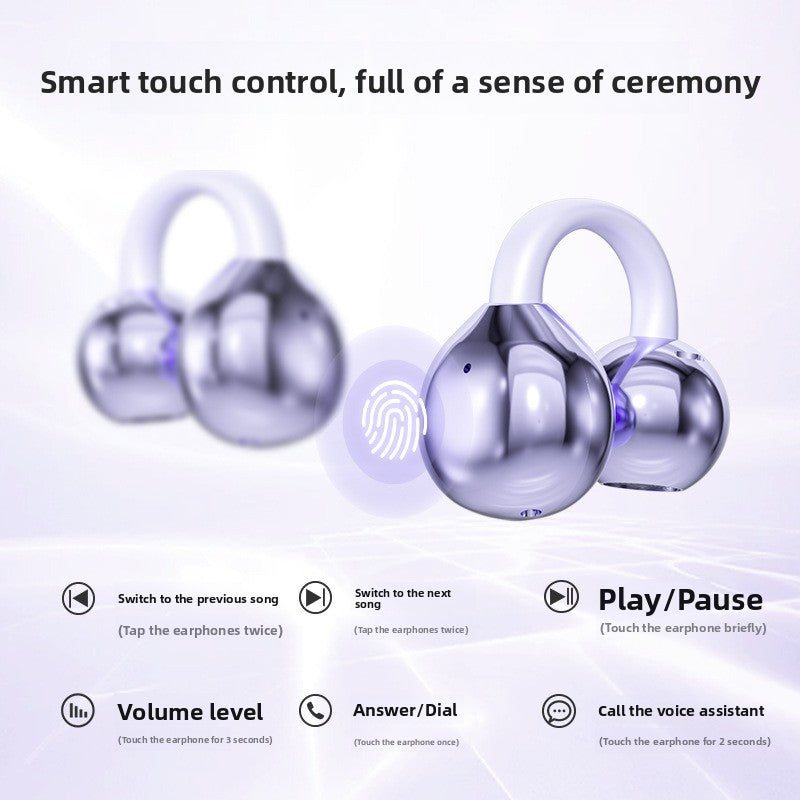 Wireless Clip-On Earphones with Digital Display
