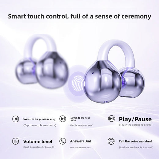 Wireless Clip-On Earphones with Digital Display