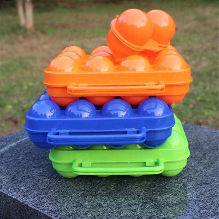Egg storage container shown in the blue colorway