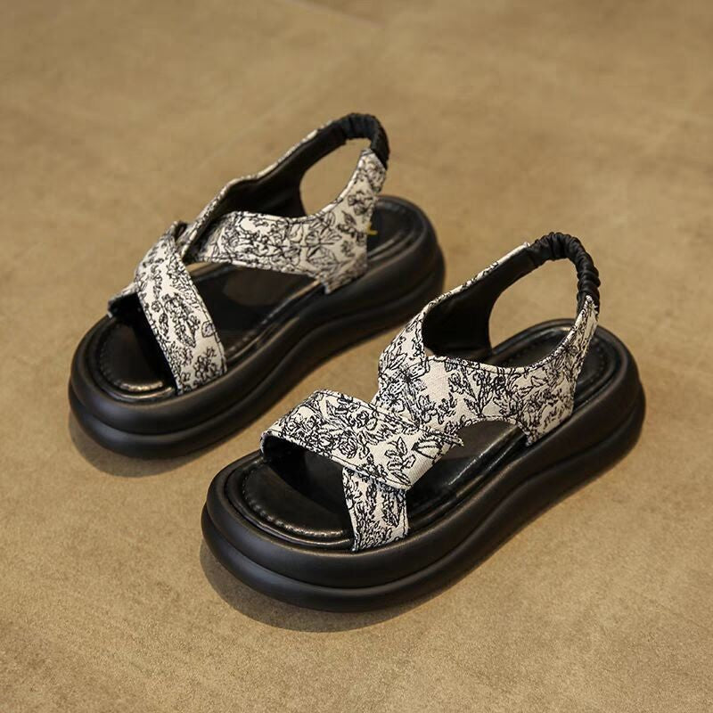 Women's Casual Square Toe Roman Sandals with Thick Sole