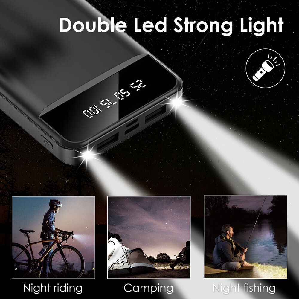 Portable power bank side profile view