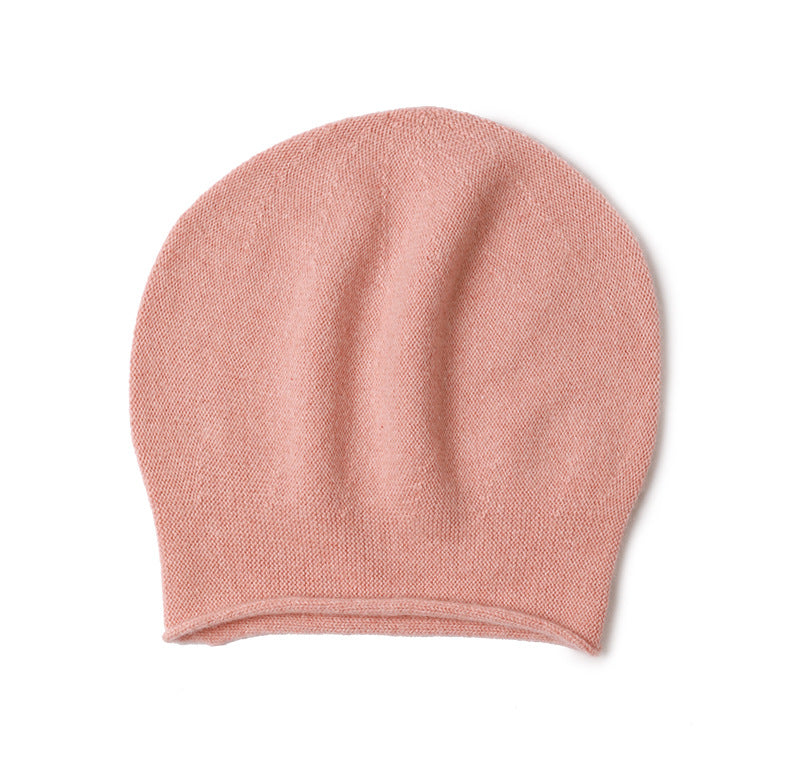 Women's cashmere knit beanie with short curled brim, photo 7