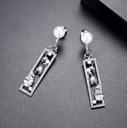 Pearl Earrings, Opal Earrings, Creative Long Earrings