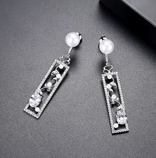 Pearl Earrings, Opal Earrings, Creative Long Earrings - Image 3