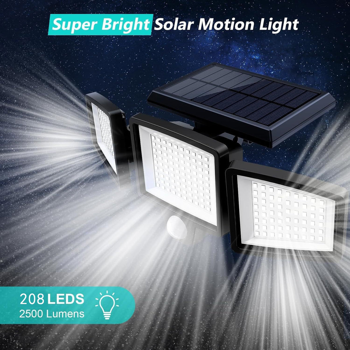 Solar Powered Outdoor Wall Light with Motion Sensor