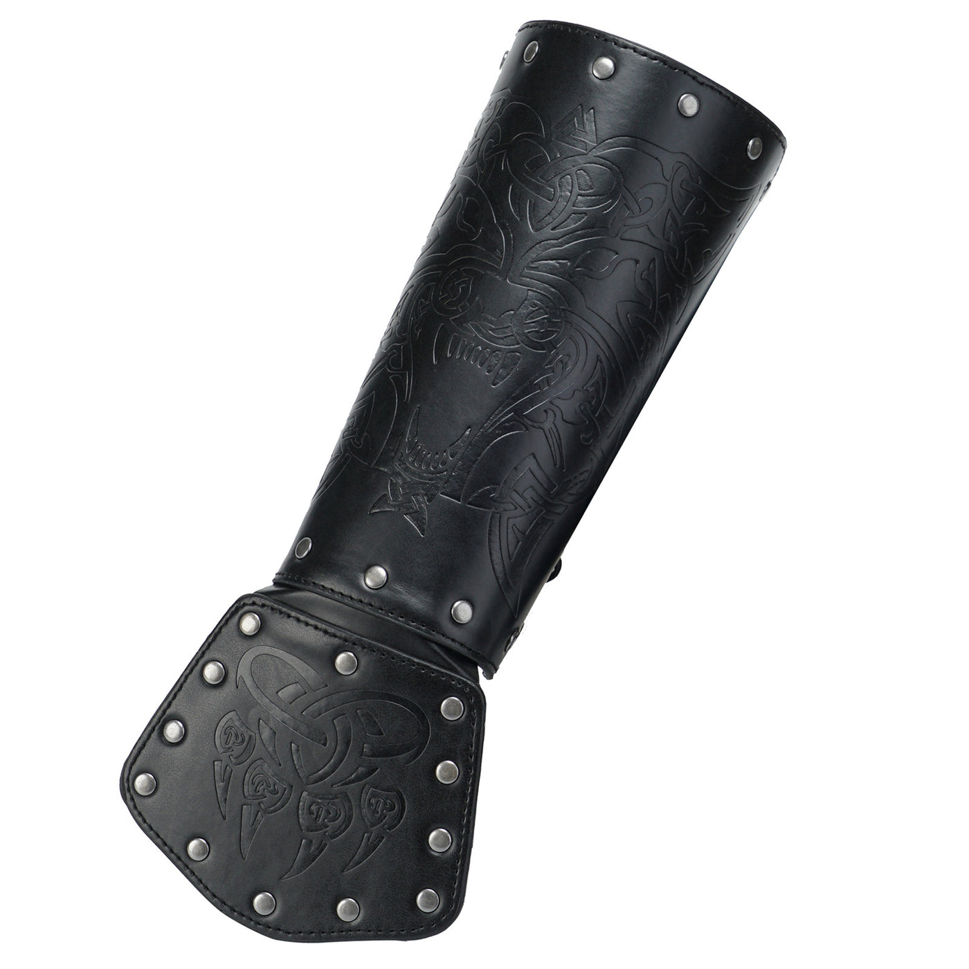 Viking Style Embossed Wolf Head Wrist Bracer