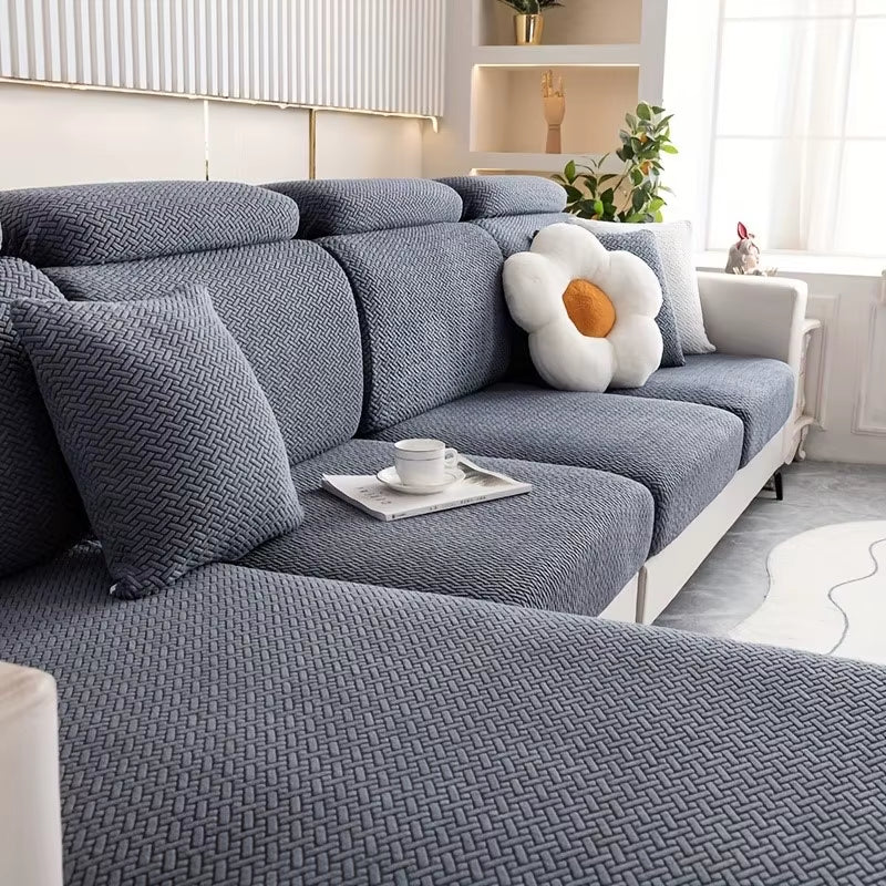 Jacquard Sofa Seat Cushion Cover Thicken Sofa Cover Sofa Slipcover Stretch Sofa Cover Pets Kid Furniture Protector for Home