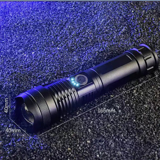 Rechargeable flashlight adjustable beam