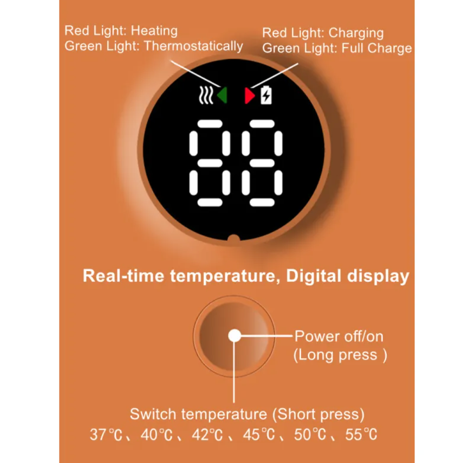 Portable Wireless Baby Bottle Warmer indicator light