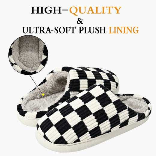 Checkerboard Plush Home Slippers Formal Shoes product image 6