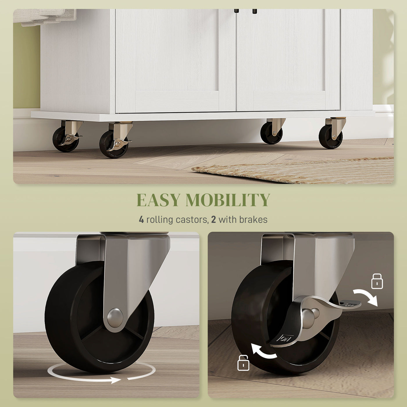 Kitchen island on wheels countertop view