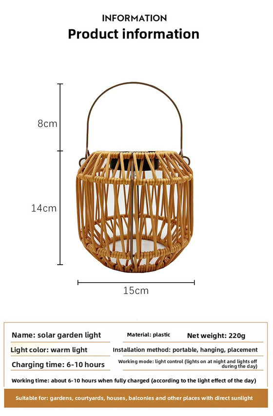 Decorative Solar Rattan Garden Lantern Outdoor & Pond Lighting product image 6