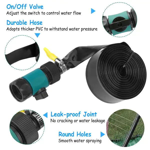 Trampoline water park sprinkler hose