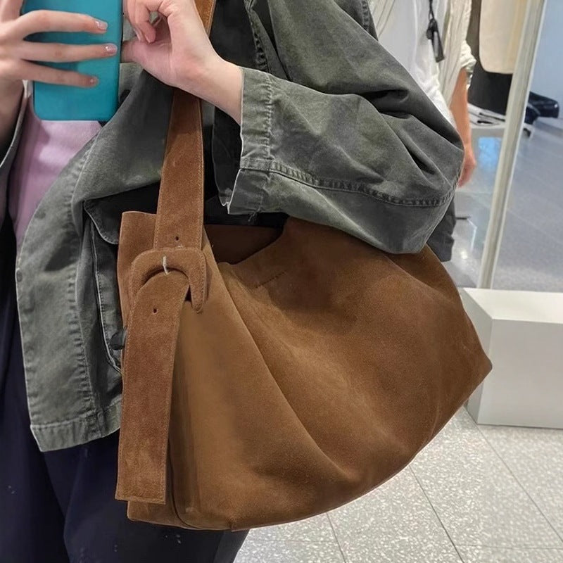 Retro Brown Corduroy Shoulder Bag