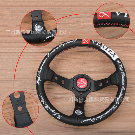 Cross-border hot-selling car universal deep concave competitive steering wheel 320MM modified leather steering wheel