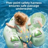 Inflatable Baby Swimming Ring with Canopy Sunshade Anti-Rollover Underarm Support for Children