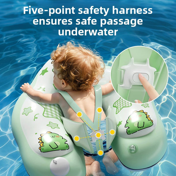 Inflatable Baby Swimming Ring with Canopy Sunshade Anti-Rollover Underarm Support for Children product image 1