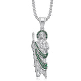 Stainless Steel Gold Plated Saint Jude Pendant Necklace