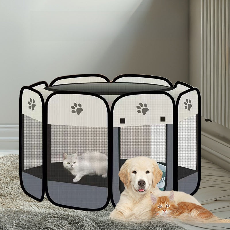 Foldable octagonal Oxford fabric pet playpen tent for indoor use, photo 6