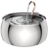 AquaPure stainless steel pet water fountain with 4L reservoir