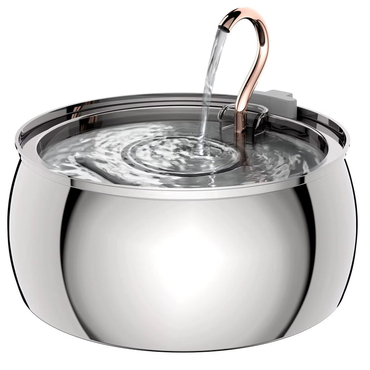 AquaPure stainless steel pet water fountain with 4L reservoir