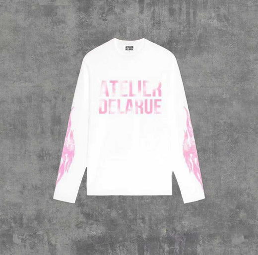 Long Sleeve Cotton T-Shirt with Print