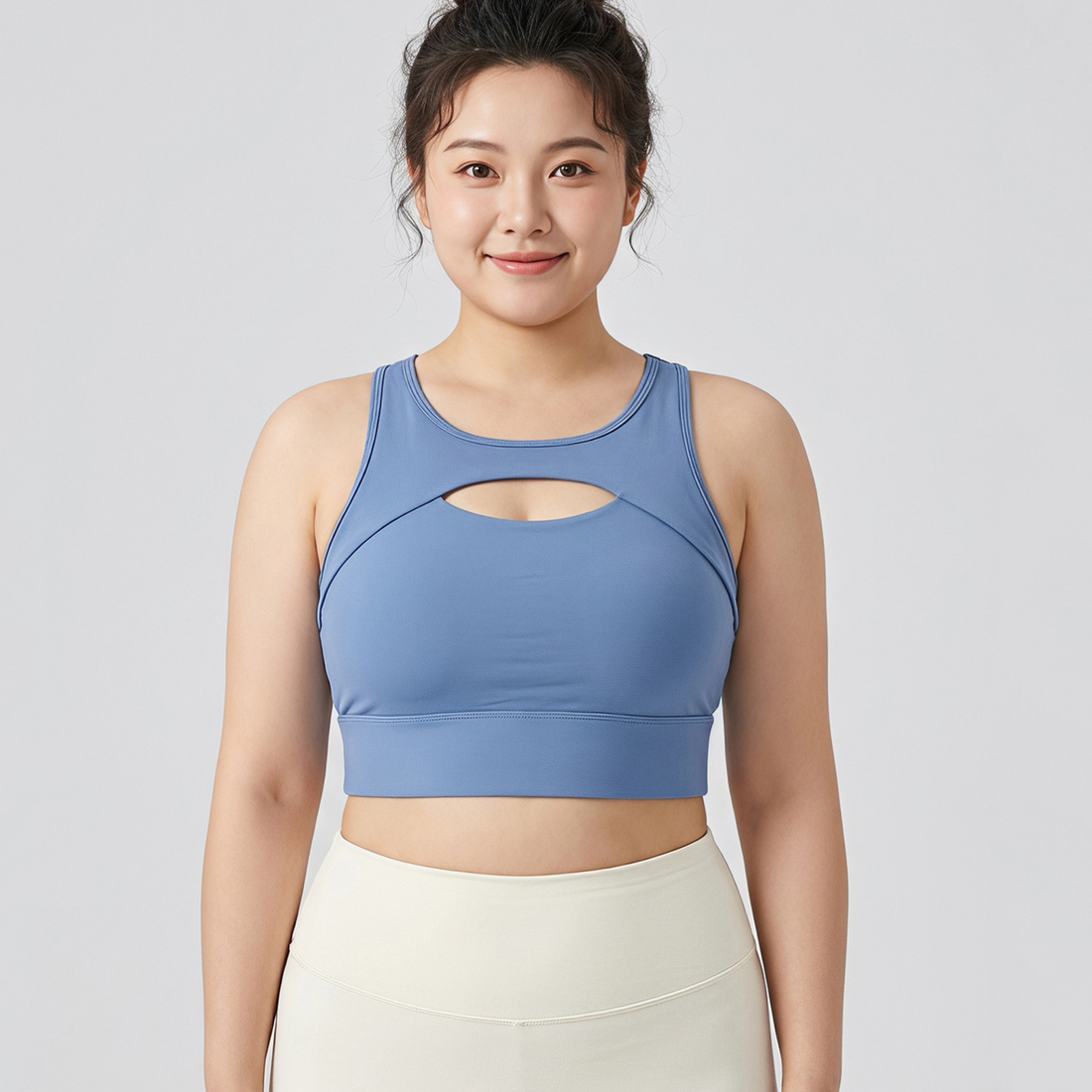 Women's high impact sports bra with hollow-out back and back clasp, photo 2
