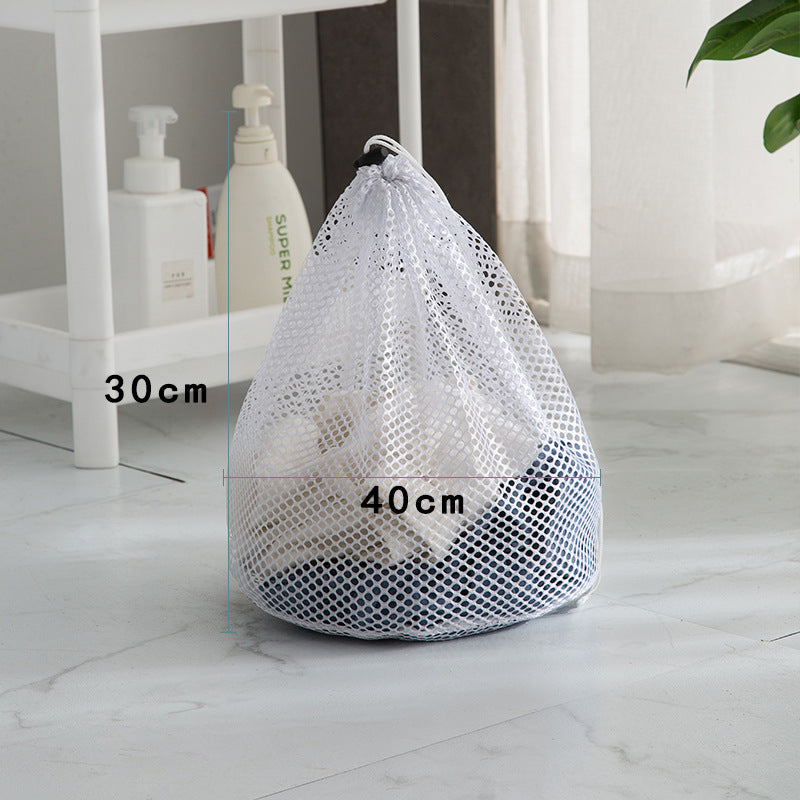 Pull-string fine-mesh laundry bag