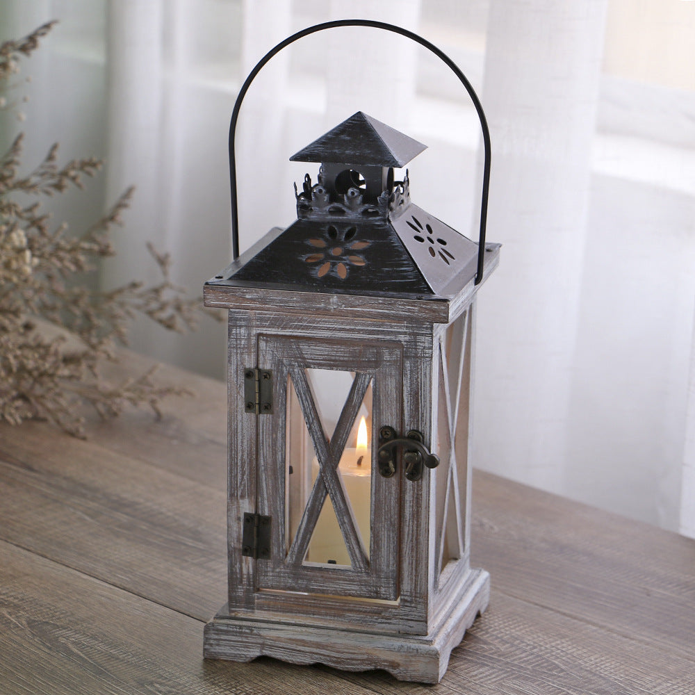 Vintage Portable Iron Candle Lantern