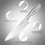 Six matching steak knives from the 15-piece silver set