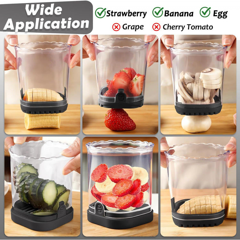 Stainless Steel Fruit and Vegetable Slicer Banana Strawberry Cutter Kitchen Gadget