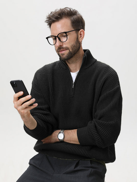 Mens Vertical Stripe Knit Sweater