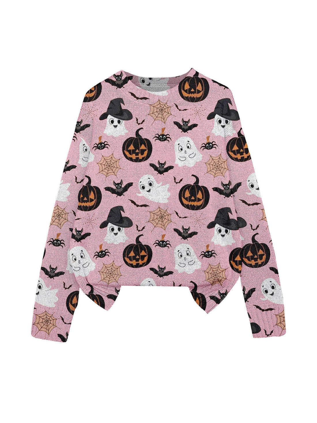 3D Print Halloween Round Neck Knitted Sweater