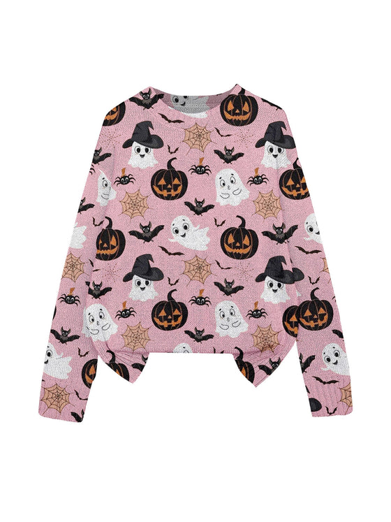 3D Print Halloween Round Neck Knitted Sweater
