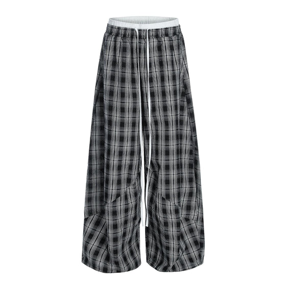 Black White Plaid High Waist Straight Leg Pants Clothing & Accessories product image 6