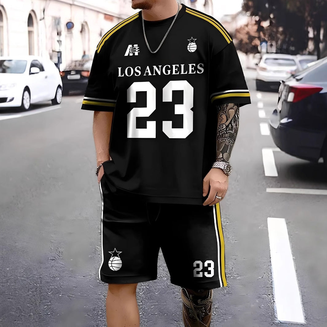 Short-sleeved T-shirt pants loose-fitting